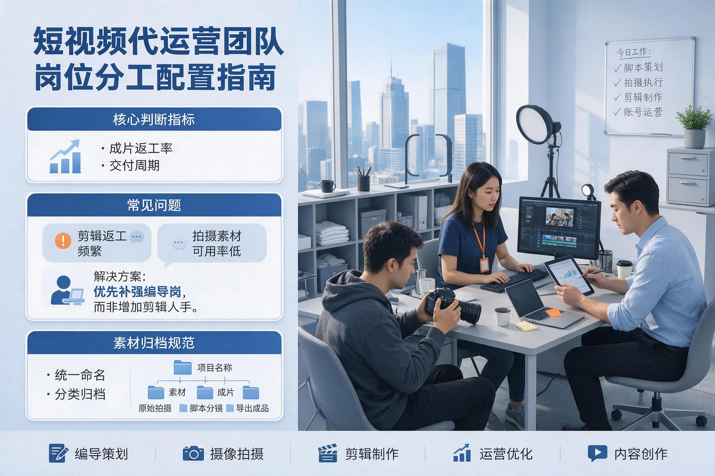 短视频代运营团队如何配置？鹤岗企业岗位分工科普说明