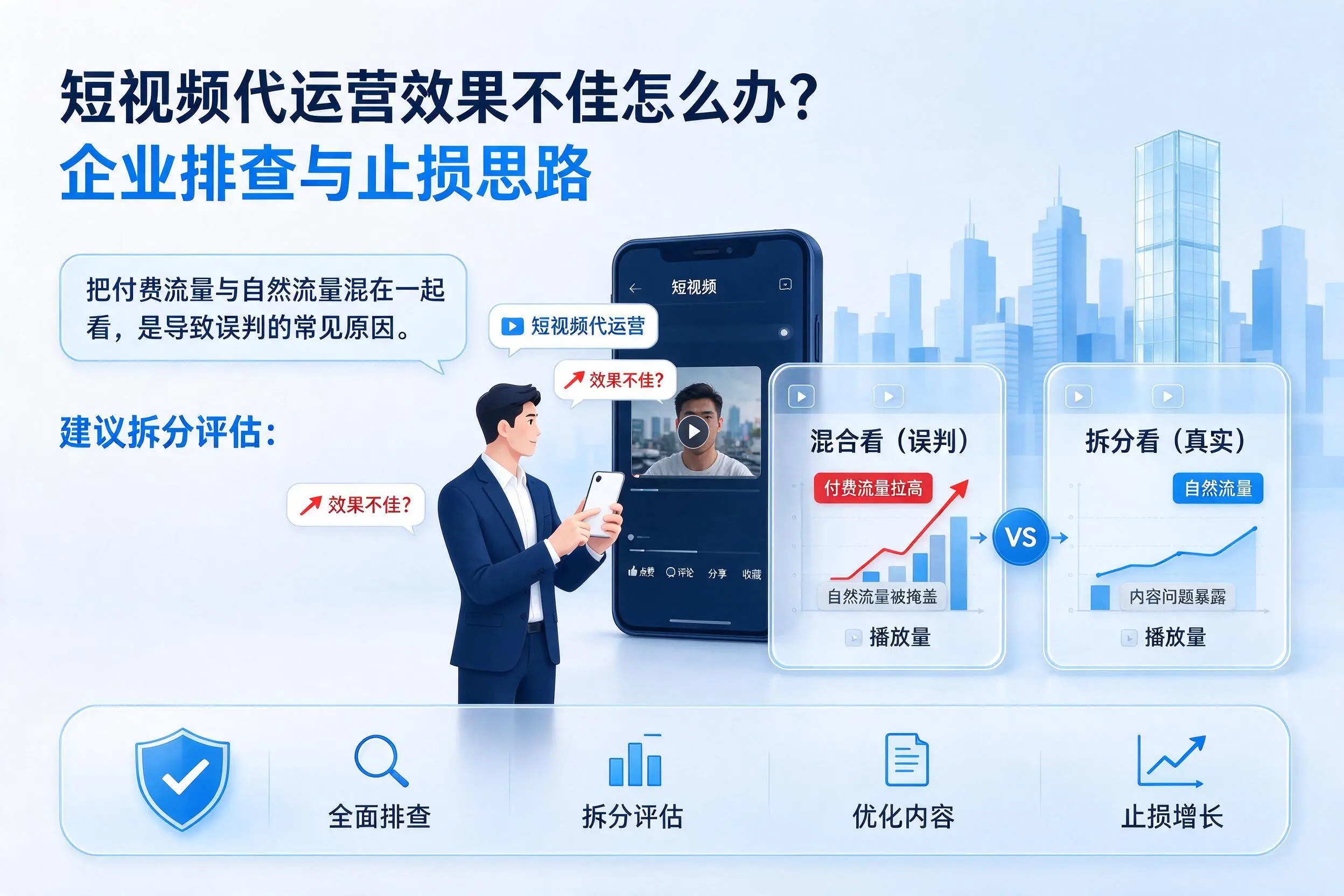 短视频代运营效果不佳怎么办?鹤岗企业排查与止损思路