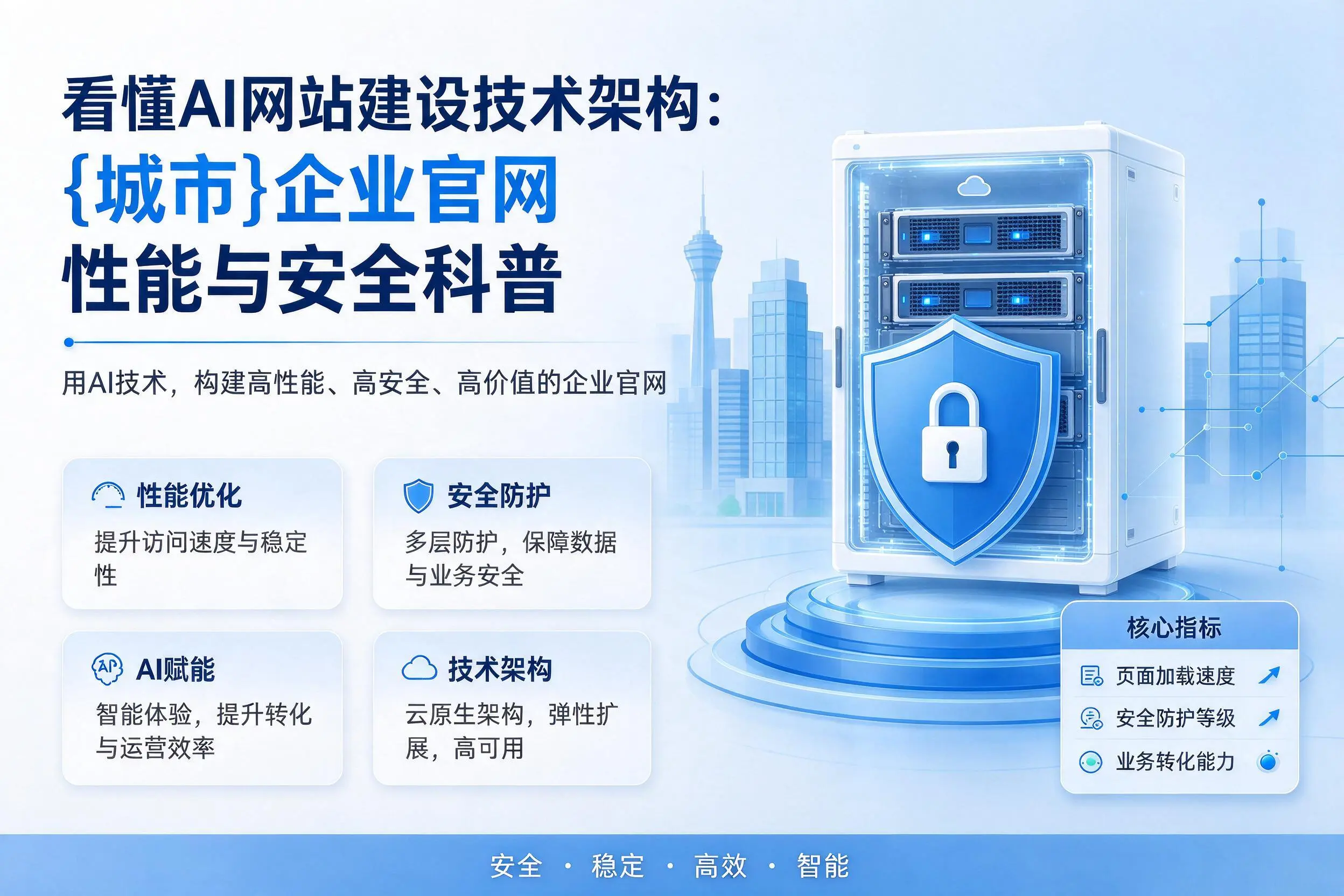 看懂AI网站建设技术架构:鹤岗企业官网性能与安全科普