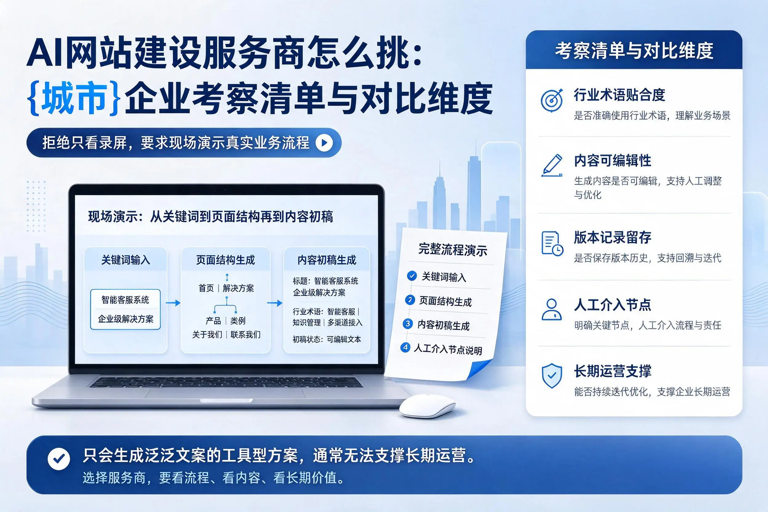 AI网站建设服务商怎么挑：鹤岗企业考察清单与对比维度