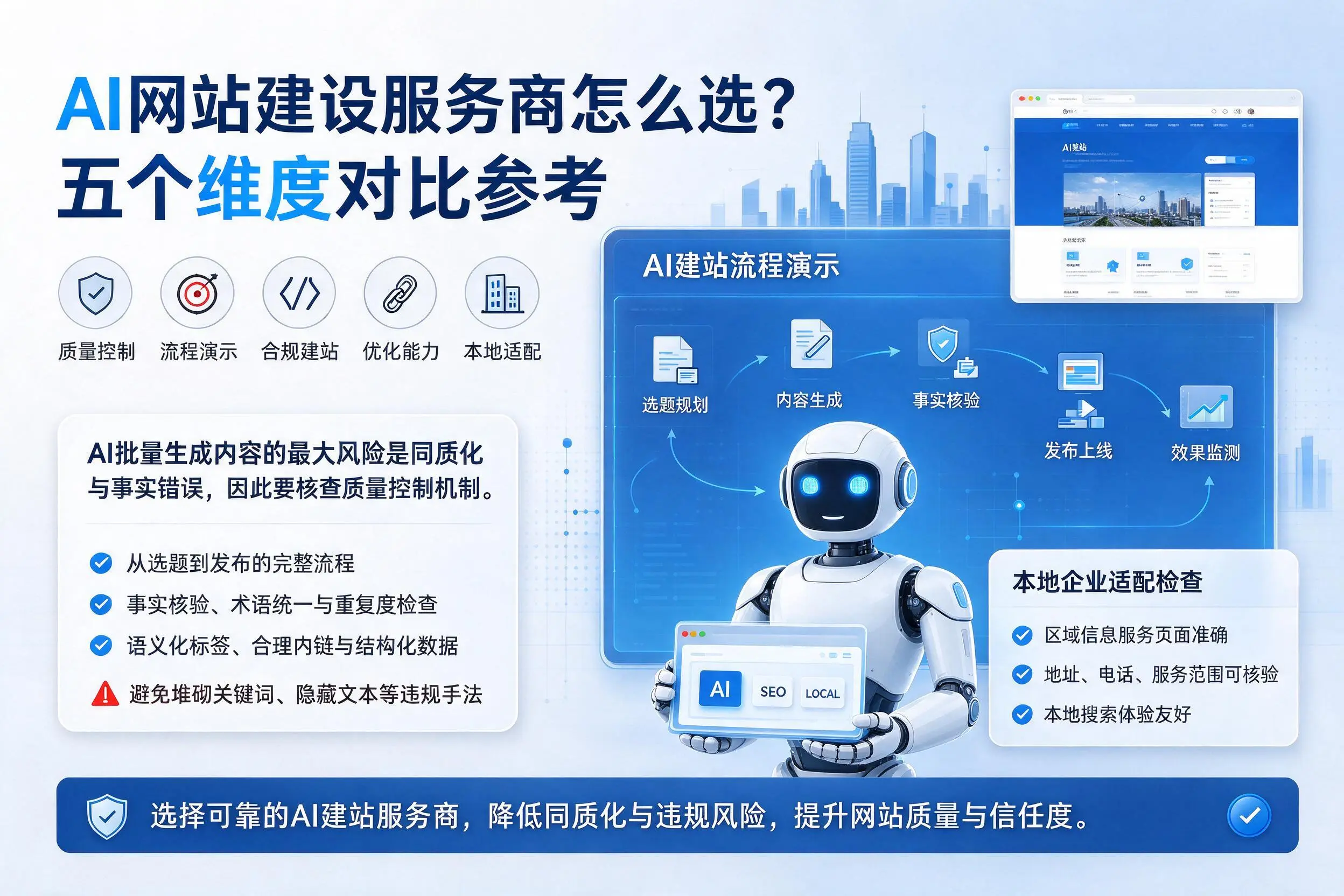鹤岗AI网站建设服务商怎么选?五个维度对比参考